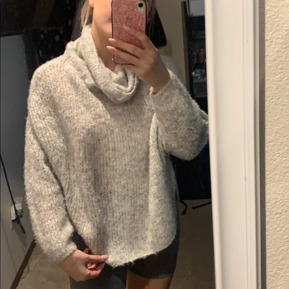 Grey knit sweater